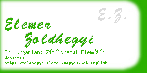 elemer zoldhegyi business card